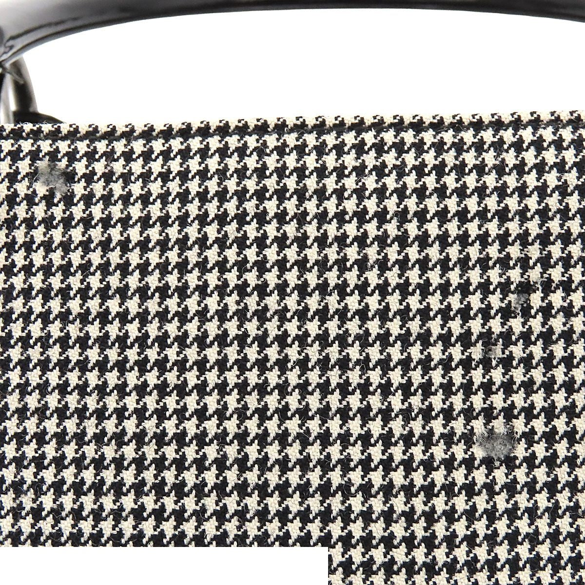 Dior Medium 2-Way Handbag Houndstooth Black White Canvas Leather — view 6