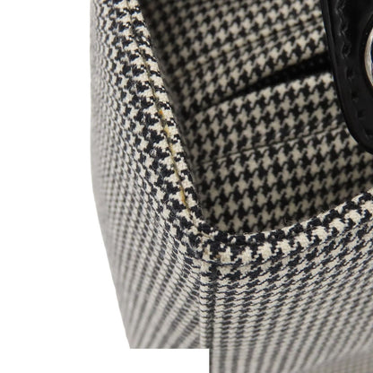 Dior Medium 2-Way Handbag Houndstooth Black White Canvas Leather — view 7