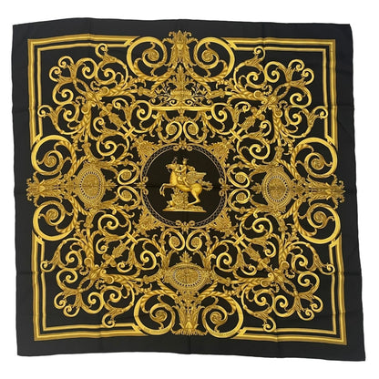 Hermes Scarf Carre 90 les Tuileries Jardin Des Black Gold