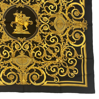 Hermes Scarf Carre 90 les Tuileries Jardin Des Black Gold — view 5