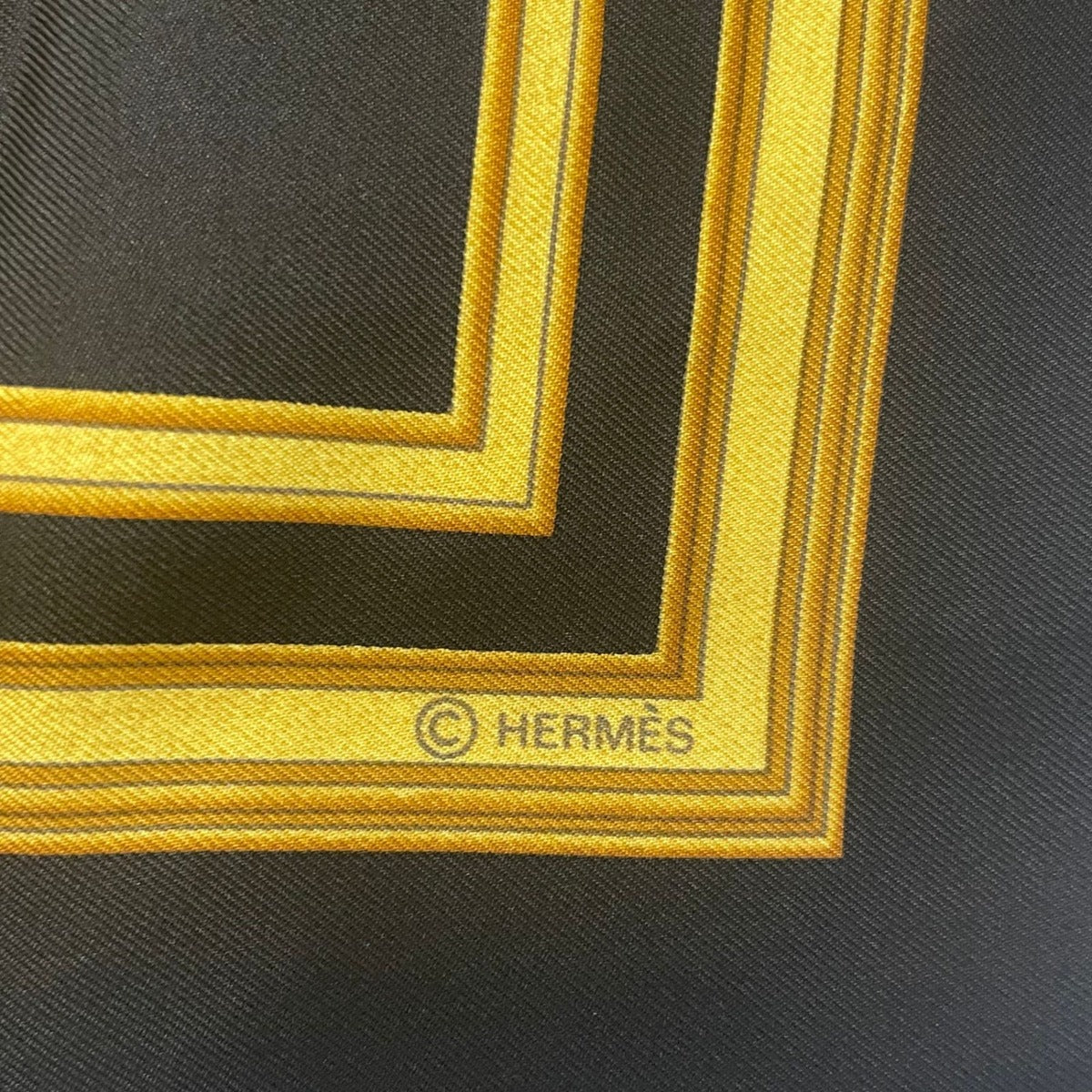 Hermes Scarf Carre 90 les Tuileries Jardin Des Black Gold — view 8