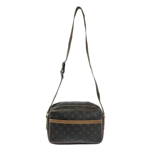 Louis Vuitton M45254 Monogram Reporter PM Leather Shoulder Bag Unisex Brown