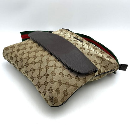Gucci 256100 Crossbody Shoulder Bag Brown GG Canvas Sherry Line Ladies Fashion