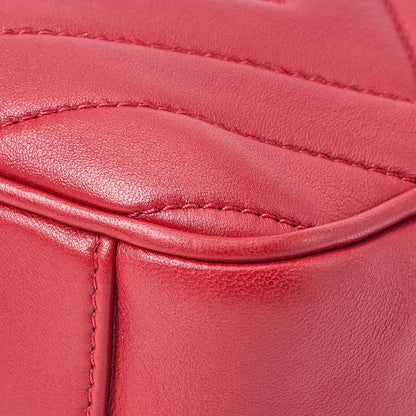 Chanel Diamond Stitching Coco Mark Chain Shoulder Lambskin Red With Gold