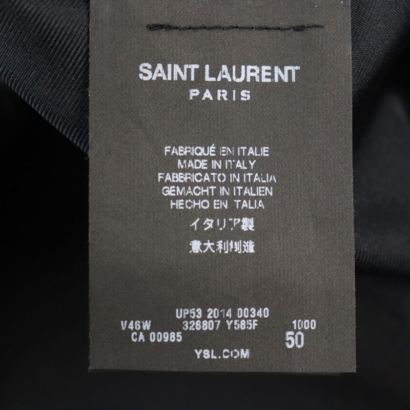 Saint Laurent Paris 2014 326807 100% Wool Eddy Period Peaked Lapel Walnut