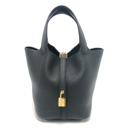 Hermes Handbag Picotin Lock PM Taurillon Morris Black