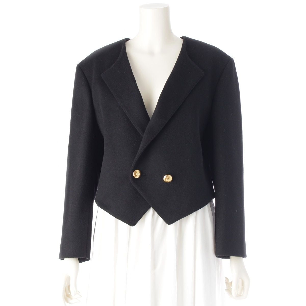 Celine Wool Triomphe Button Loose Military Jacket Black 34