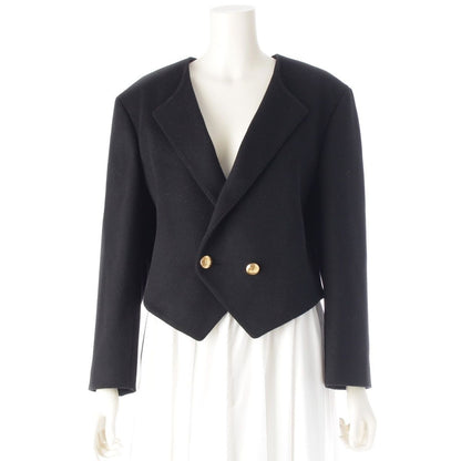 Celine Wool Triomphe Button Loose Military Jacket Black 34