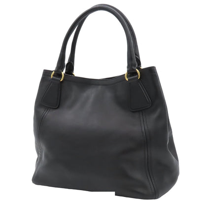 Prada 2-Way Shoulder Bag Black Calfskin Letter Ring Logo — view 2