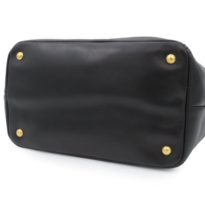 Prada 2-Way Shoulder Bag Black Calfskin Letter Ring Logo — view 4