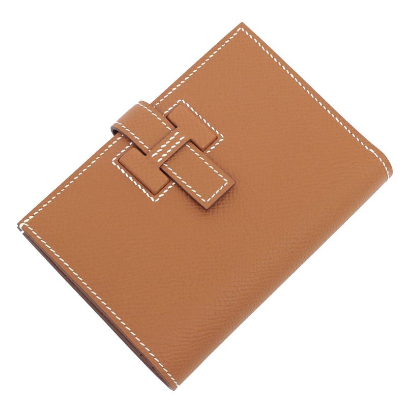 Hermes New-h Passant Compact Vo-epson Gold Silver-hardware Bifold