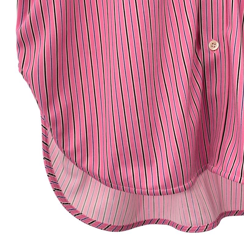 Balenciaga - Striped Over Silhouette Stretch Shirt - 36 - Pink - Mens
