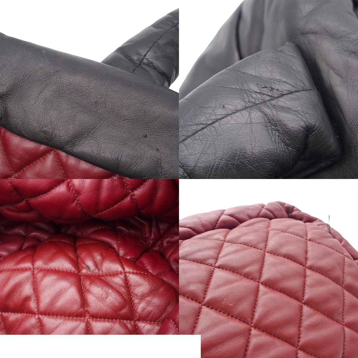 Chanel Coco Cocoon MM Black Bordeaux Silver Leather Reversible Tote Bag — view 8