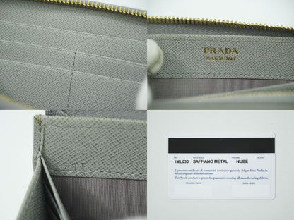 Authentic Prada Saffiano Metal Leather L-shape Zipper Long Wallet Long Wallet