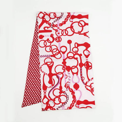 Hermes Maxi Twill Cut MORS ET Tresses Pink Red Silk Scarf