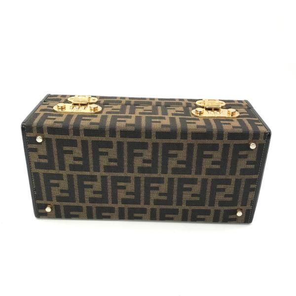Fendi Zucca Trunk Vanity 2-Way Hand Bag Brown