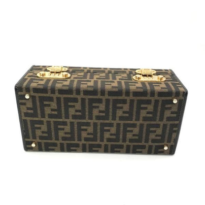 Fendi Zucca Trunk Vanity 2-Way Hand Bag Brown