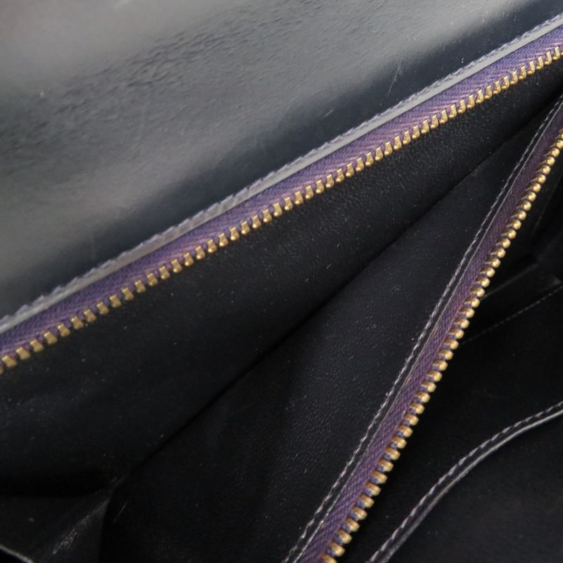 Hermes Tassel Vintage Box Calf Navy Gold Hardware 00R Engraved Shoulder Bag