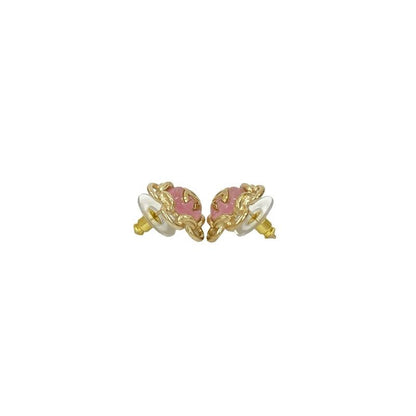 Chanel Coco Mark Flower Motif Earrings Accessories Small 24FB