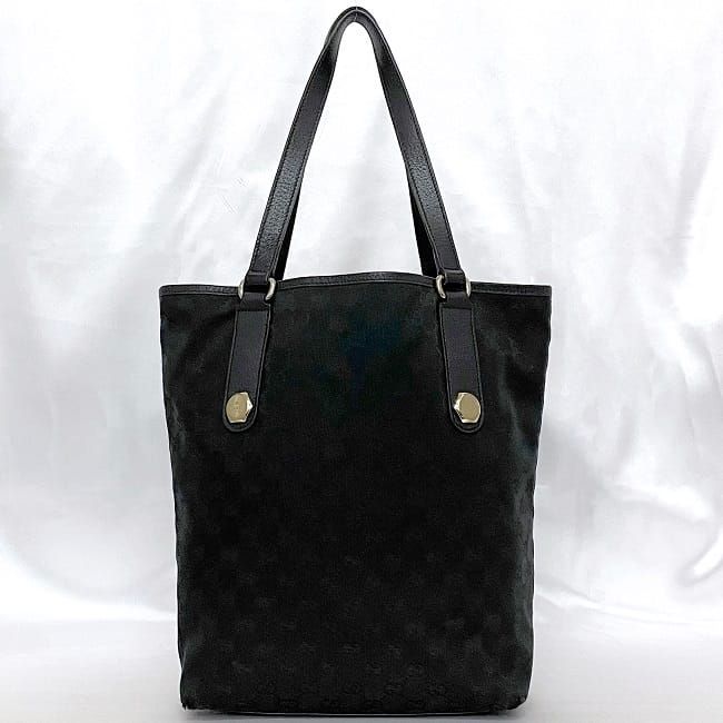 Gucci Tote Bag Black GG Canvas 153009 Light Canvas