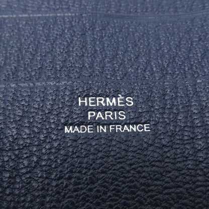 Hermes Trifold Chevre Navy Wallet
