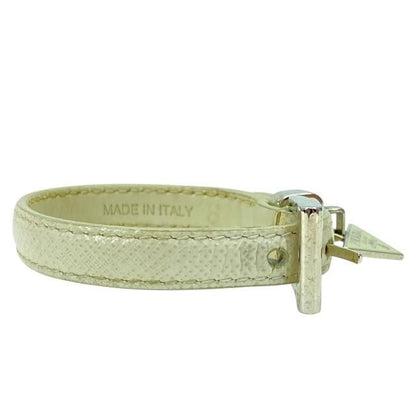 Prada 1ib351 Bracelet Bangle Accessories Small Triangle Logo Leather White