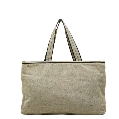 Prada White Black Canvas Tote