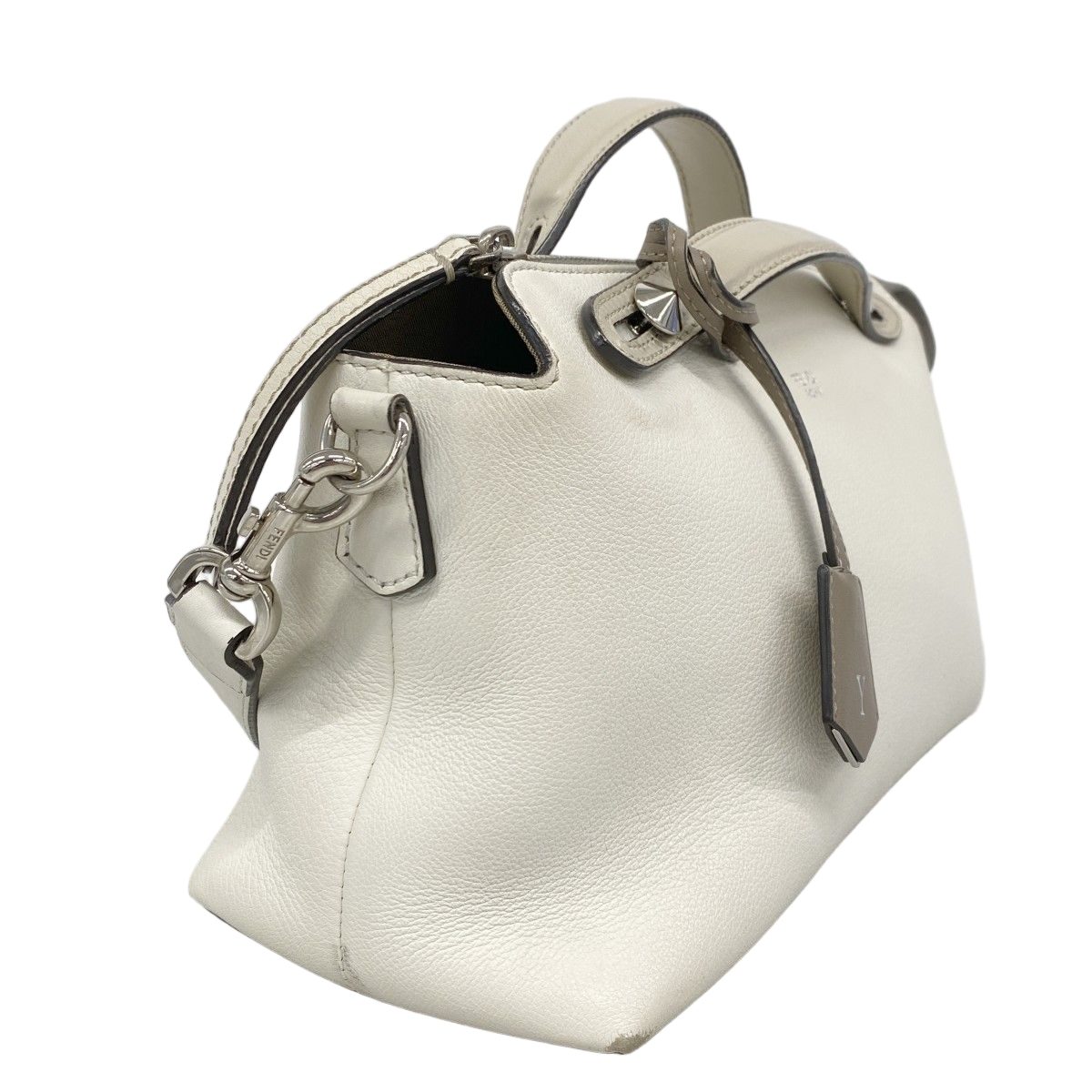 Fendi Handbag by the Way Leather Ivory Silver 2-Way — view 2