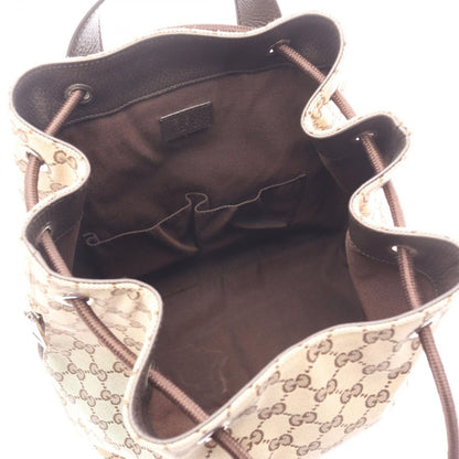 Gucci Backpack Beige Dark Brown Canvas Leather — view 3