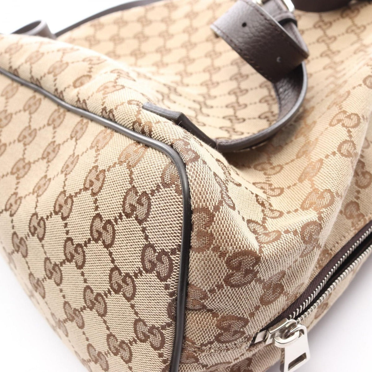 Gucci Backpack Beige Dark Brown Canvas Leather — view 7