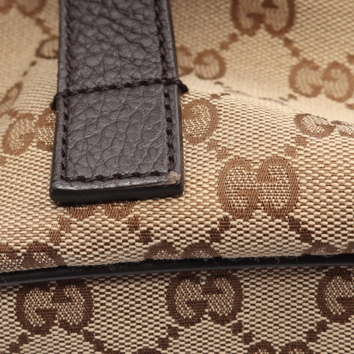 Gucci Backpack Beige Dark Brown Canvas Leather — view 9