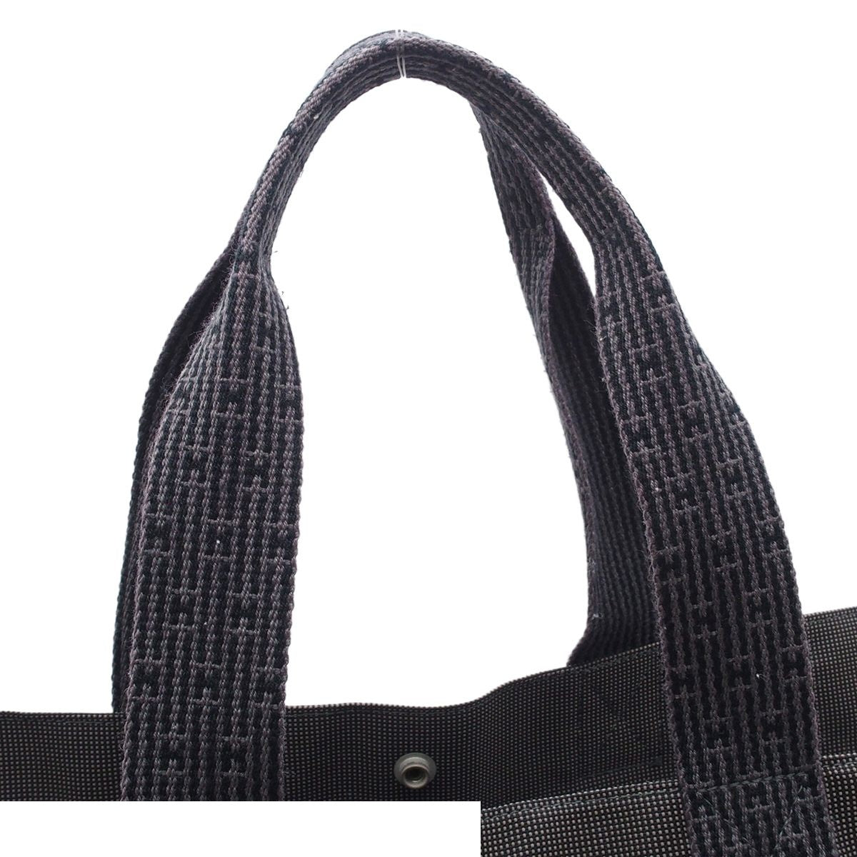 Hermes Her Line GM Gray Silver Nylon Canvas Tote Bag — view 4