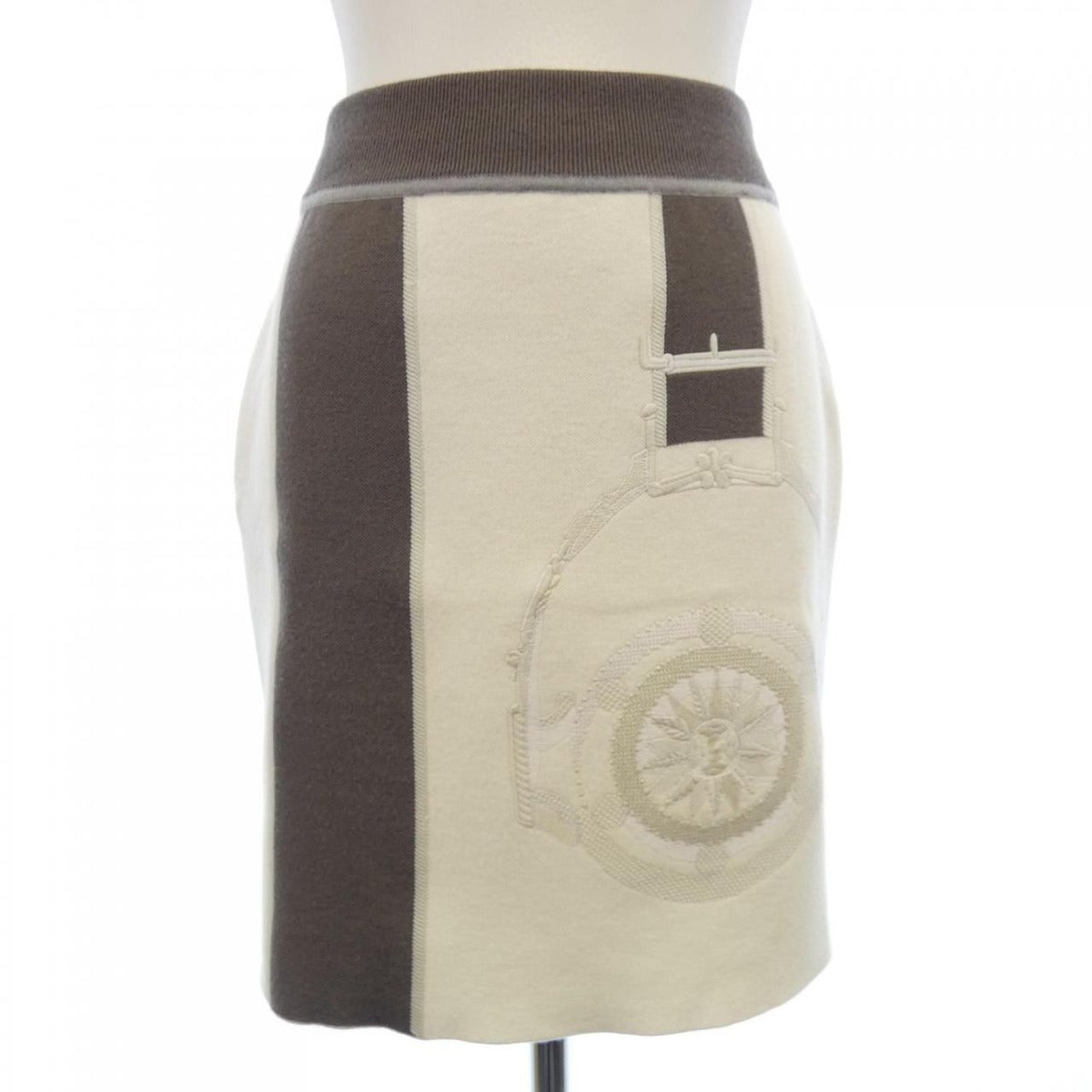 Hermes Etriers Stirrs Skirt White Gray Transparency