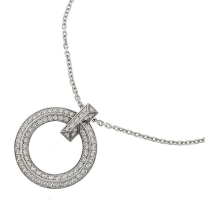Tiffany & Co T One Circle Necklace 18k WG White Gold Pendant