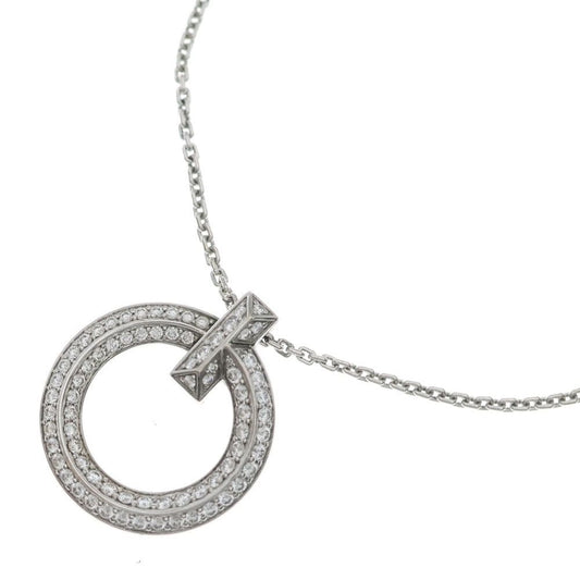 Tiffany & Co T One Circle Necklace 18k WG White Gold Pendant