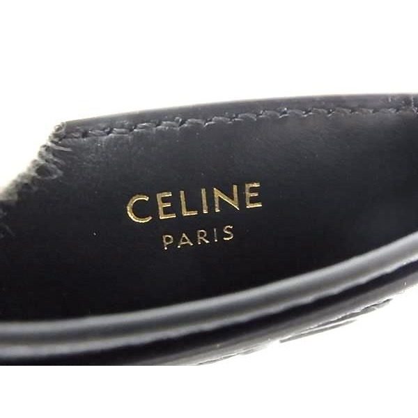 Celine Triomphe Leather Card Case Password Regular Era Black — view 4