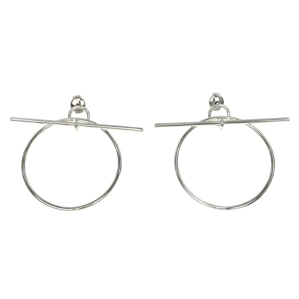 Hermes Earrings Loop MM Silver