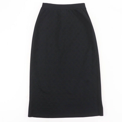 Louis Vuitton Silk Monogram Embossed Knee Length Tight Skirt Black — view 2