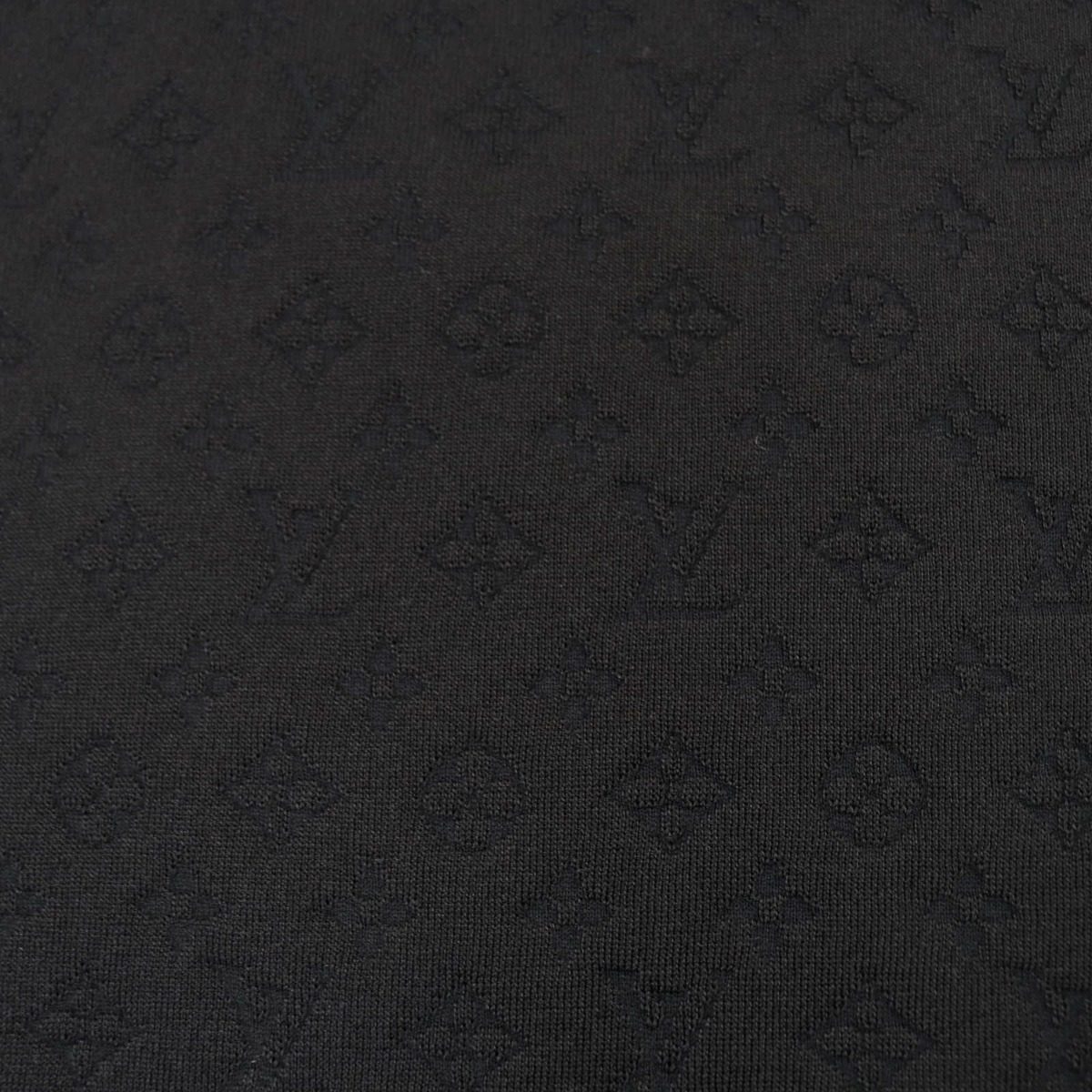 Louis Vuitton Silk Monogram Embossed Knee Length Tight Skirt Black — view 5