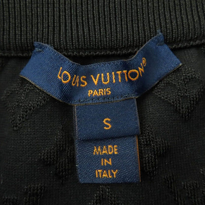 Louis Vuitton Silk Monogram Embossed Knee Length Tight Skirt Black — view 6