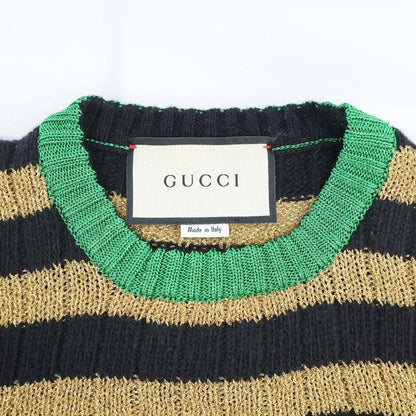 Gucci Knit Sweater - Black X Gold Border - Size XS Embroidery Tops