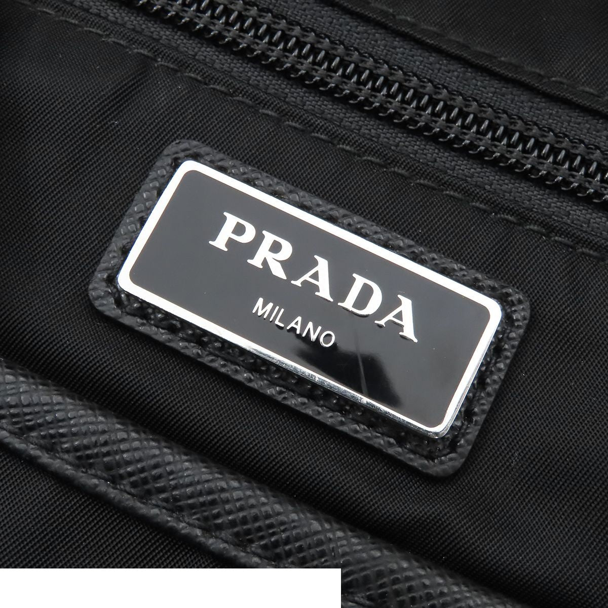 Prada Belt Bag Nero Black Tessuto Saffiano Nylon Triangle Logo — view 6