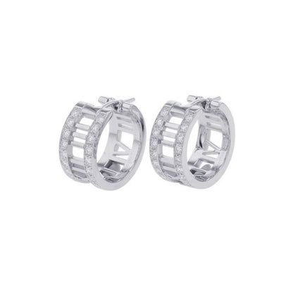 Tiffany & Co. Earrings Atlas Open Diamond 18K White Goldwhite Gold