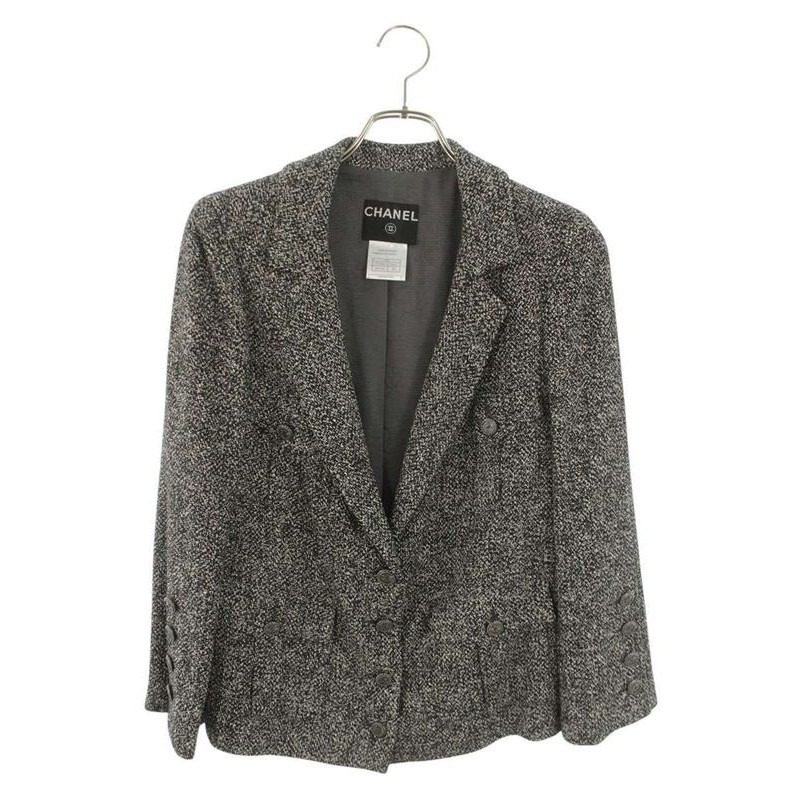 Chanel Tweed Jacket CC Logo Button 40