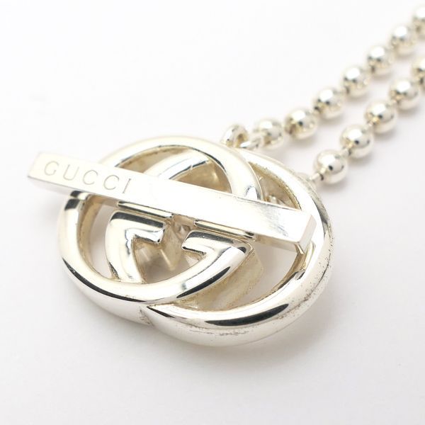 Gucci Interlocking G Necklace Silver Ag925 Ball Chain With Box Double G Gucci