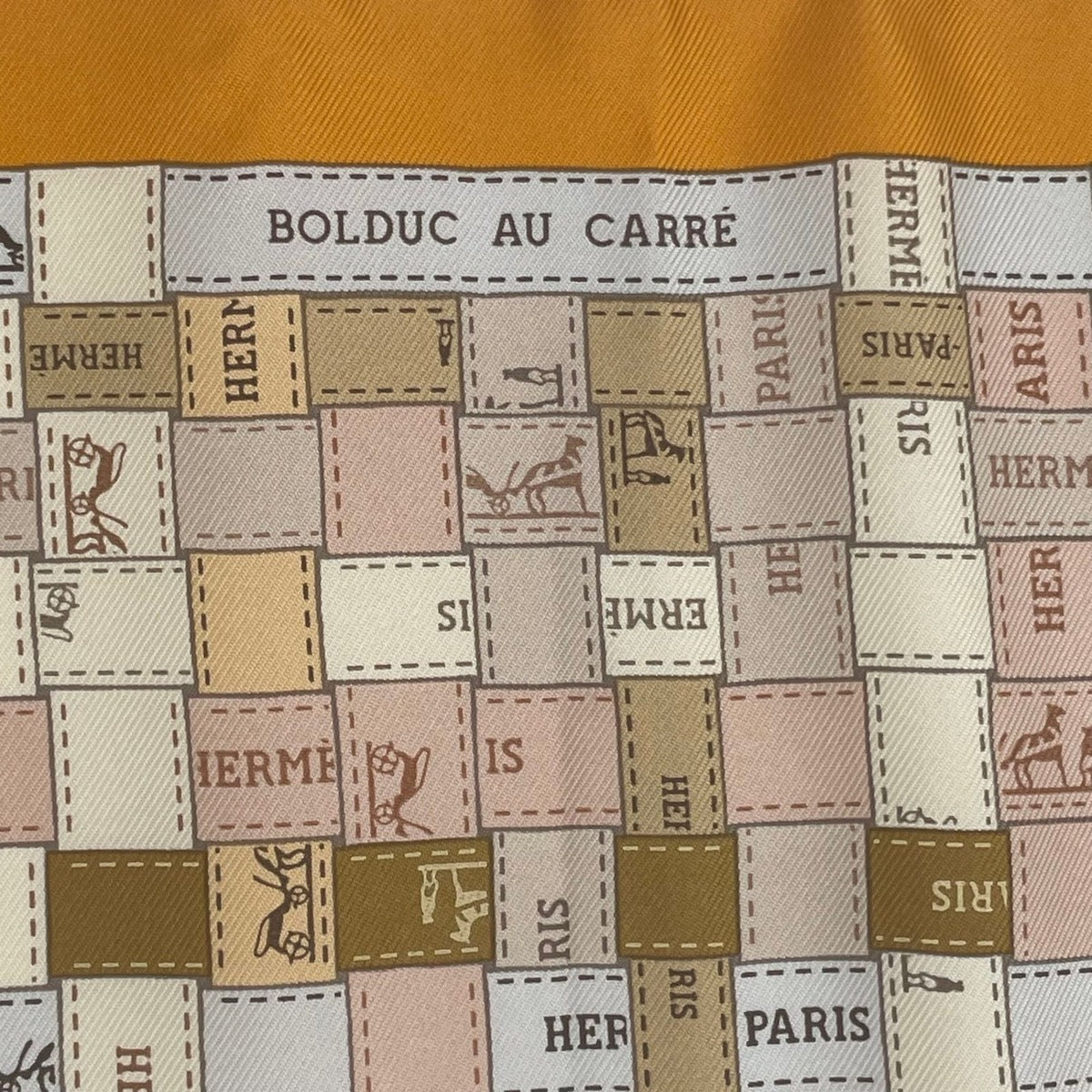 Hermes Scarf Silk Carre 90 Bolduc Au Beige — view 8