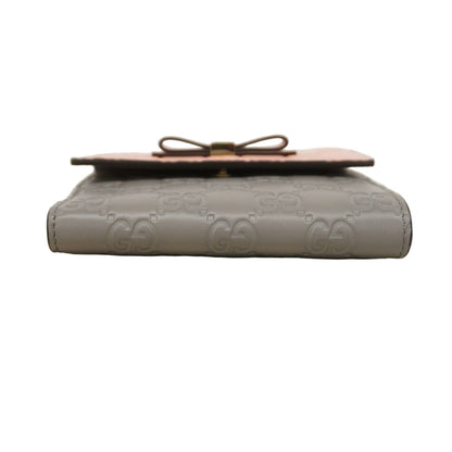 Gucci Wallet Guccissima Leather Gray Pink Champagne Gold — view 2