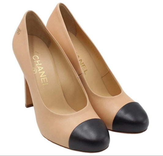 Chanel CC Logo Leather High Heels Pumps