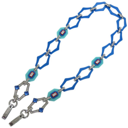 Prada Plastic Rhinestone Blue Shoulder Strap Red