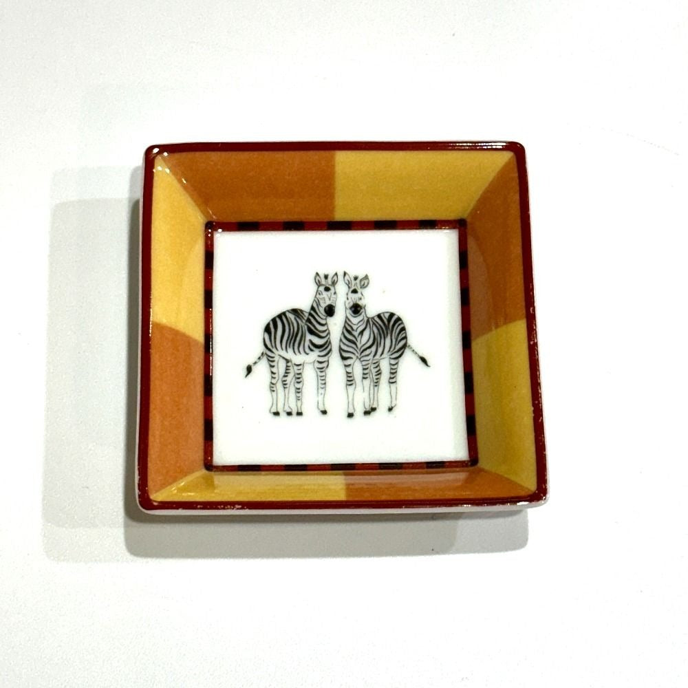Hermes Plate Ashtray Guccissima Horse Pottery White Hat